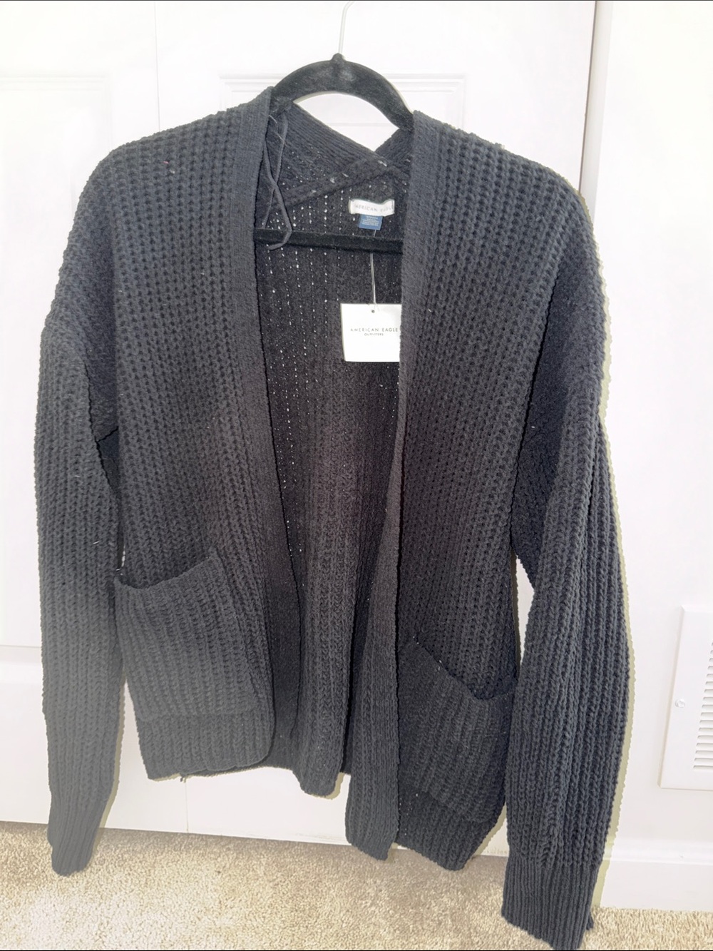 American Eagle Outfitters Dark Brown Chunky Knit Cardigan